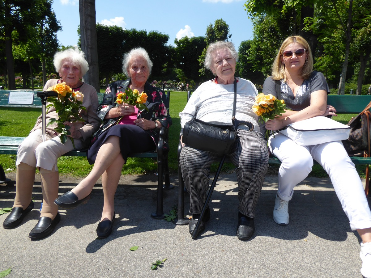 Im Stadtpark „regnete“ es Rosen für die Ausflügler – die Gärtner schenkten ihnen geschnittene Rosen, die in ihrer prächtigen Blüte standen.   | © Kursana